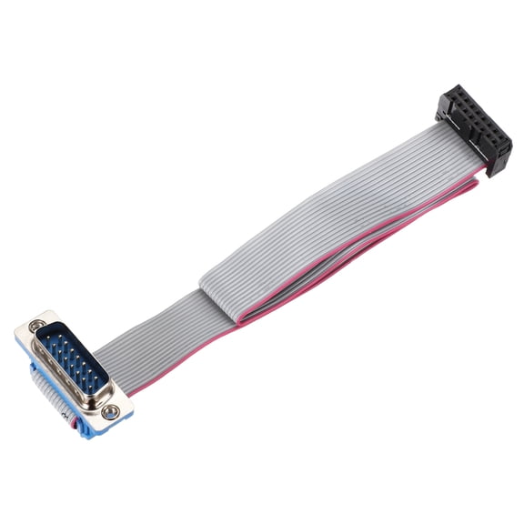 Uxcell IDC Wire Flat Ribbon Cable DB15 Male to FC-16 Female Connector 2.54mm Pitch 30cm Length