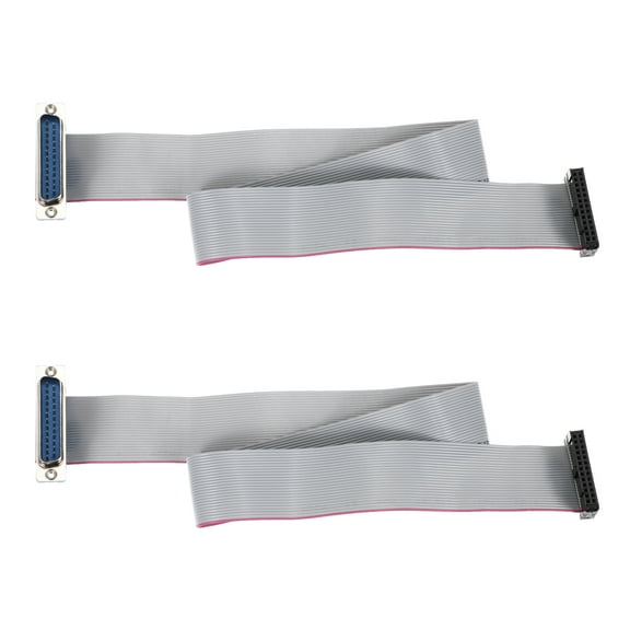 Uxcell IDC Wire Flat Ribbon Cable DB25 Male to FC-26 Female Connector 2.54mm Pitch 50cm Length 2pcs