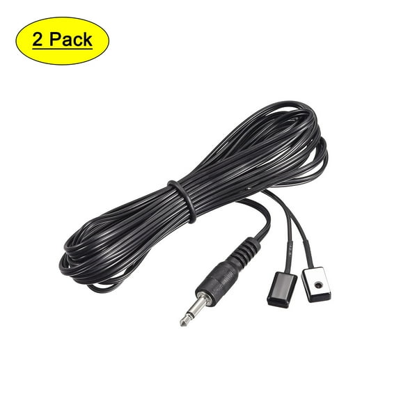 Uxcell IR Infrared Emitter Extension Cable 9.8ft 45 Degree Emission Angle 0.14" Jack 2 Black Head 2Pcs