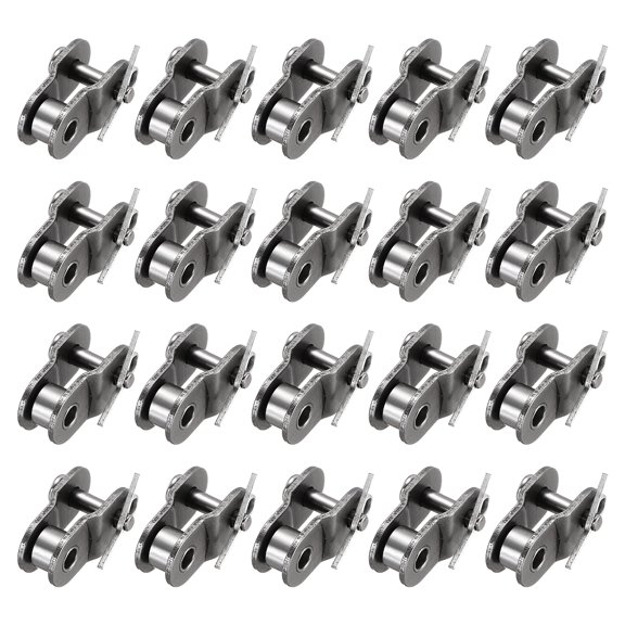 Uxcell ISO(DIN) 05B-1 Roller Chain Offset Half Link 8mm Pitch 20Pcs, Manganese Steel Master Chain End Connector Links, for Bike Bicycle Go Kart or Industrial Equipment