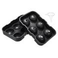 thumbnail image 1 of Uxcell Ice Tray, 6x2 Inch Ice Ball Maker,Reusable Black Round Silicone Ice Tray, 1 of 6
