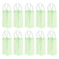 thumbnail image 1 of Uxcell Ice Wine Bag, Portable Collapsible Clear Wine Pouch Cooler Clear Gift Bag with Handles for Champagne Green, 1 of 7