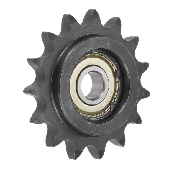 Uxcell Idler Sprocket, 12mm Bore 1/2" Pitch 15 Tooth, Carbon Steel with Insert Bearing