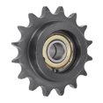 thumbnail image 1 of Uxcell Idler Sprocket, 12mm Bore 1/2" Pitch 16 Tooth, Carbon Steel with 2 Insert Bearing, 1 of 6