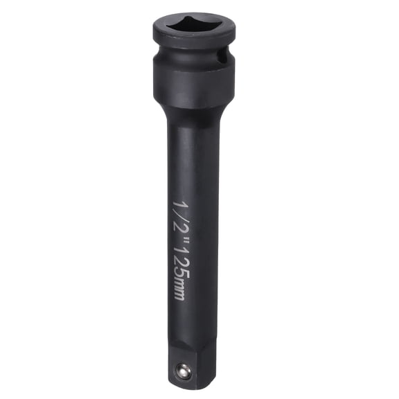Uxcell Impact Socket Extension Bar 1/2" Square Drive 5" Long CR-V Steel Extension Rod Ratchet Wrench Driver Adapter for Axle Nut Sockets, Black