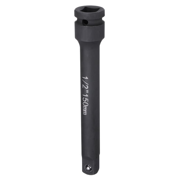 Uxcell Impact Socket Extension Bar 1/2" Square Drive 6" Long CR-V Steel Extension Rod Ratchet Wrench Driver Adapter for Axle Nut Sockets, Black