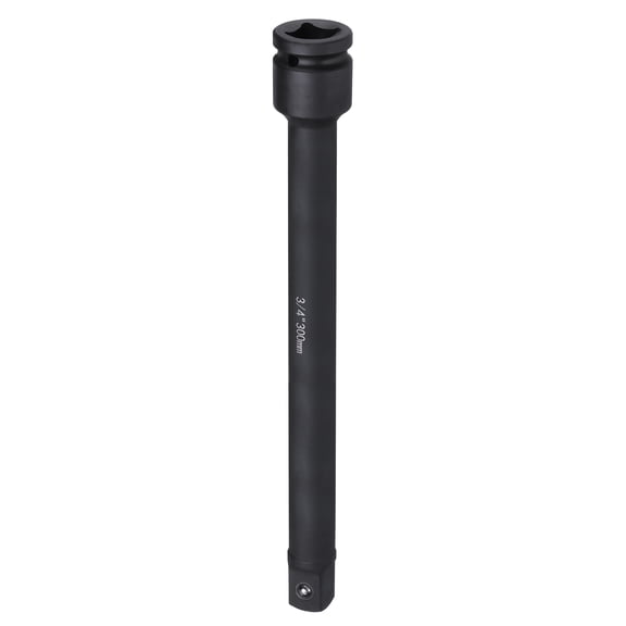 Uxcell Impact Socket Extension Bar 3/4" Square Drive 12" Long CR-V Steel Extension Rod Ratchet Wrench Driver Adapter for Axle Nut Sockets, Black
