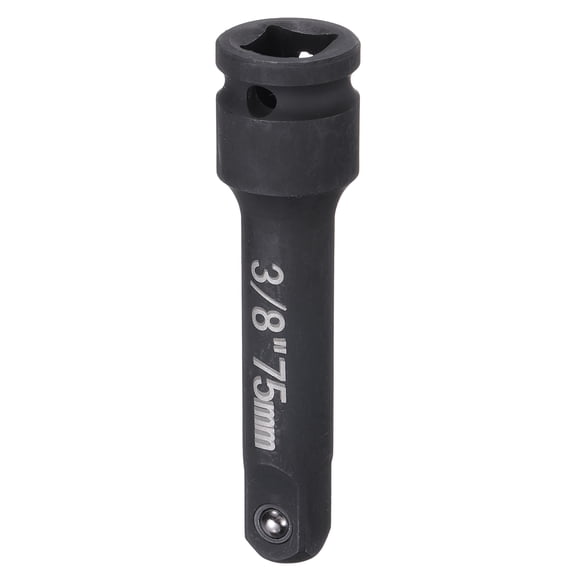 Uxcell Impact Socket Extension Bar 3/8" Square Drive 3" Long CR-V Steel Extension Rod Ratchet Wrench Driver Adapter for Axle Nut Sockets, Black