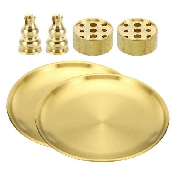 Uxcell Incense Holder Kit 2 Set Brass Incense Stick Holder Incense Burner Ash Catcher Stand Base 2 Styles