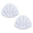 thumbnail image 1 of Uxcell Inflatable Bath Pillow with Suction Cups, Terry Cloth Covered Neck Support, White 2 Pack, 1 of 6