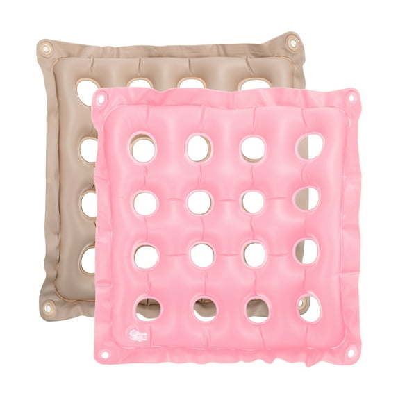 Uxcell Inflatable Seat Cushion, Portable Air Chair Cushions Square Seat Pads, Pink Gray 2 Pack