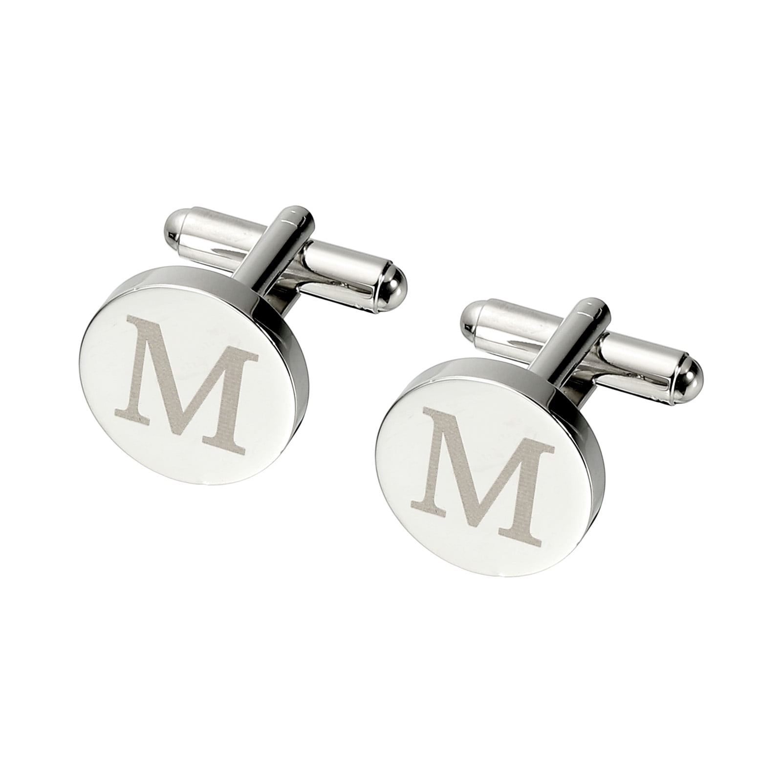 Uxcell Initial Cufflinks, Classic Alphabet Letter M Copper Round Men ...
