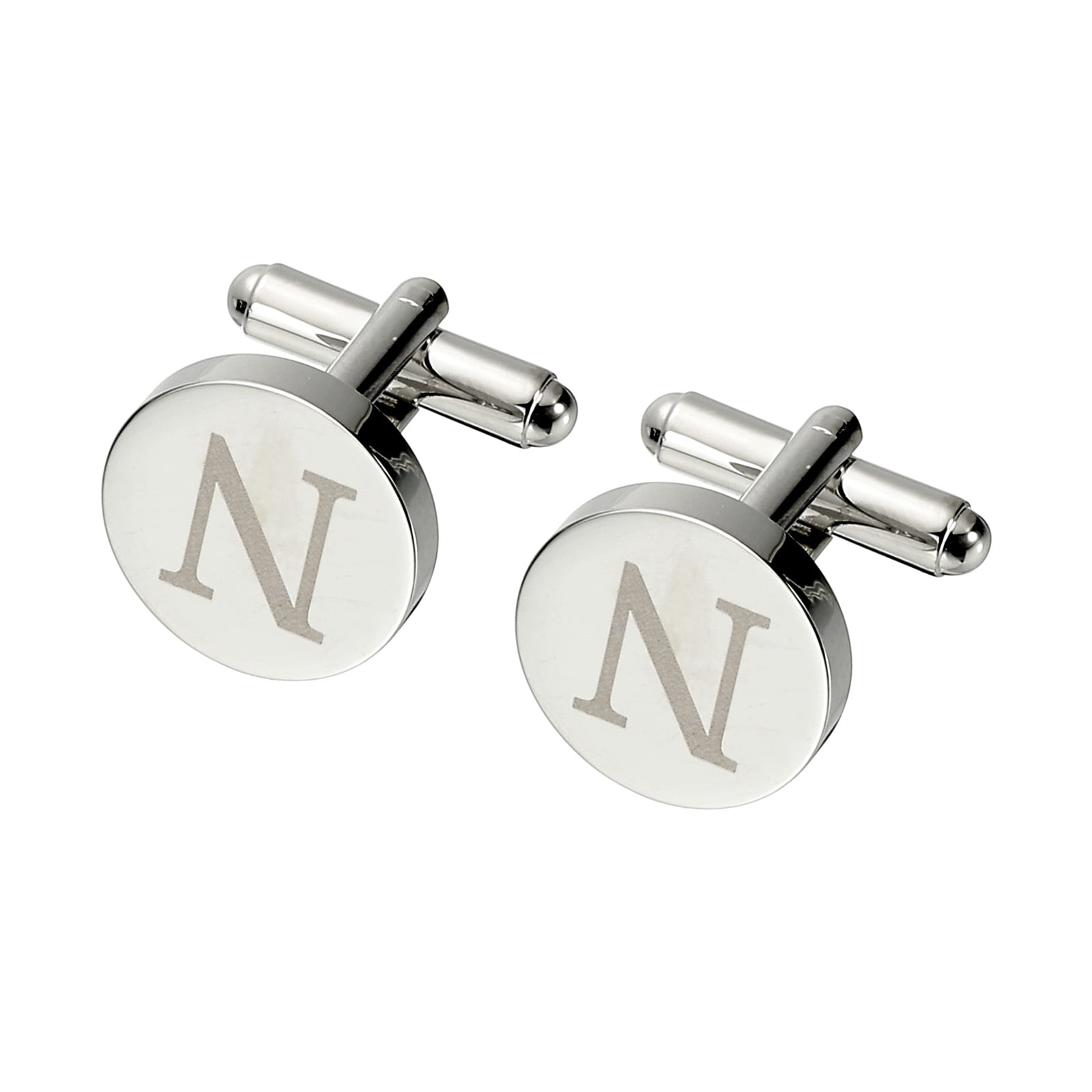 Uxcell Initial Cufflinks, Classic Alphabet Letter N Copper Round Men ...