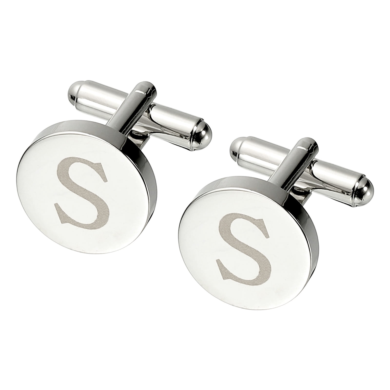 Uxcell Initial Cufflinks, Classic Alphabet Letter S Copper Round Men ...
