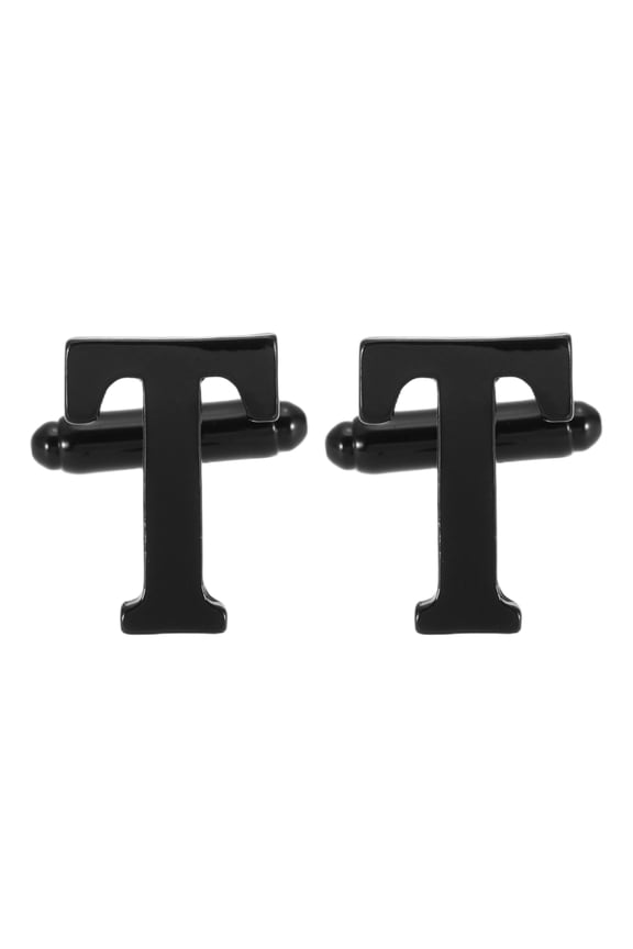 Initial Cufflinks, Classic Alphabet Letter T Men Cuff Links 26 Letters A-Z with Gift Box for Men Father Husband Weddings Gift Business Birthday Party, Black