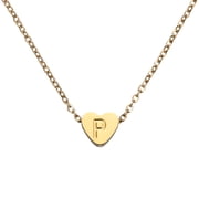 Uxcell Initial Heart Necklace for Women, 18K Gold Plated Stainless Steel Chain Dainty Personalized Name Letter P Pendant Necklaces for Woman Jewelry Gifts, Gold Tone