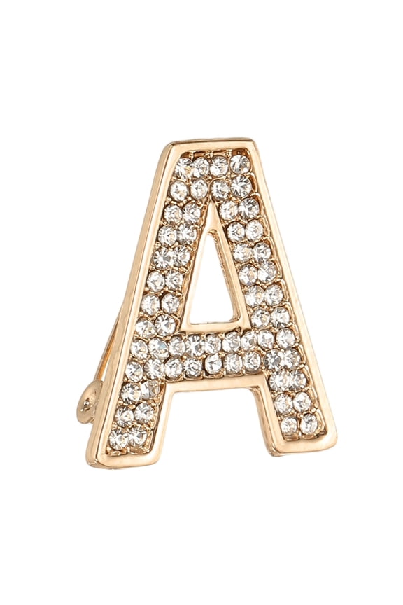 Initial Letter Brooch Pin, Letter Rhinestone Brooches and Pins for Women Men for Jewelry Gifts Crafts Clothing Letter A