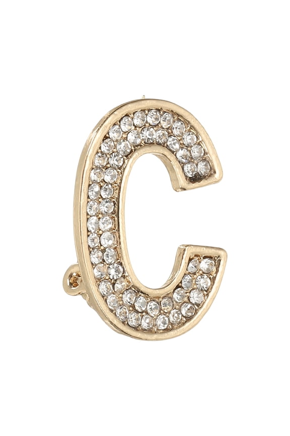 Initial Letter Brooch Pin, Letter Rhinestone Brooches and Pins for Women Men for Jewelry Gifts Crafts Clothing Letter C