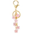 thumbnail image 1 of Uxcell Initial Letter Flower Keychain, Alphabet F Enamel Charm Flower Keyring, Pink, 1 of 6