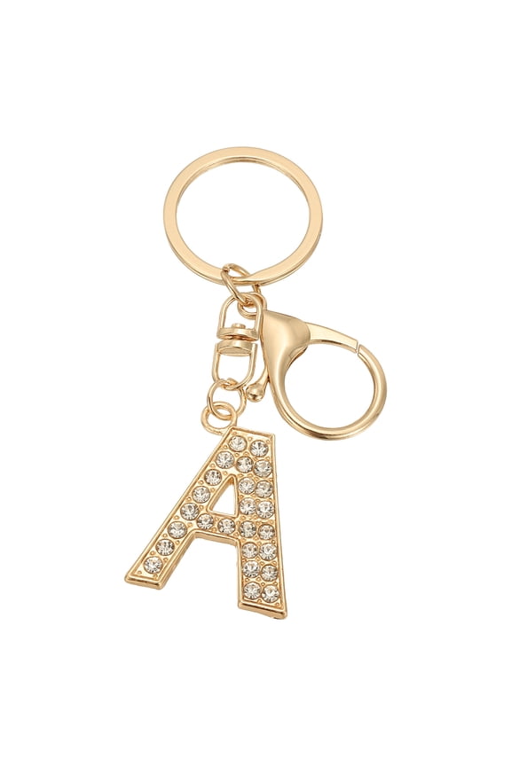 Initial Letter Key Chain A-Z Keychain Initials Keyring Cute Metal Crystal Alphabet Keyring for Keys A