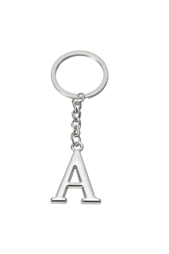 Initial Letter Key Chain, Letter A Key Chain Pendant Key Ring Bag Backpack Decor, Silver