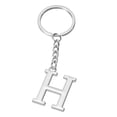 thumbnail image 1 of Uxcell Initial Letter Key Chain Letter H Key Chain Pendant Key Ring Bag Backpack Decor Silver, 1 of 3