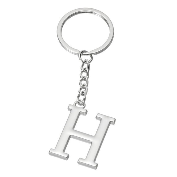 Uxcell Initial Letter Key Chain Letter H Key Chain Pendant Key Ring Bag Backpack Decor Silver