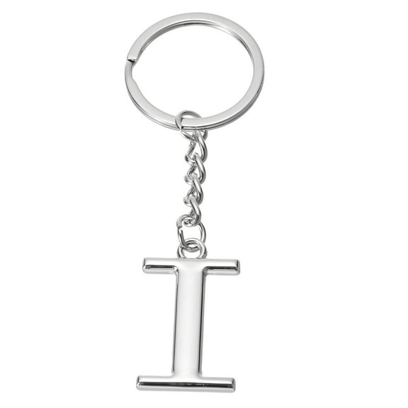 Uxcell Initial Letter Key Chain Letter I Key Chain Pendant Key Ring Bag Backpack Decor Silver