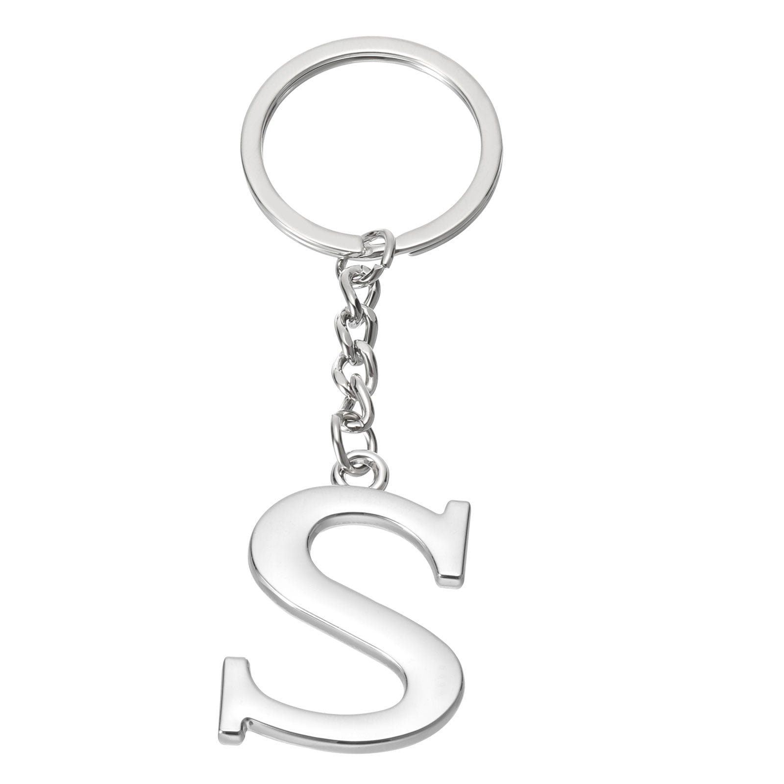 Uxcell Initial Letter Key Chain Letter S Key Chain Pendant Key Ring Bag ...