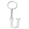 thumbnail image 1 of Uxcell Initial Letter Key Chain, Letter U Key Chain Pendant Key Ring Bag Backpack Decor, Silver, 1 of 7