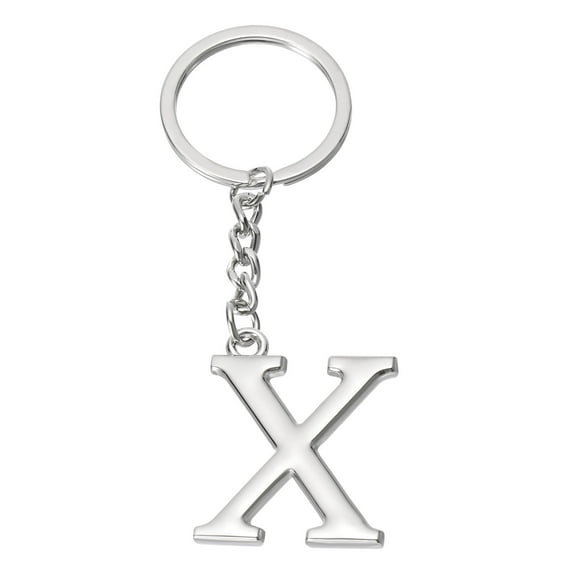 Uxcell Initial Letter Key Chain Letter X Key Chain Pendant Key Ring Bag Backpack Decor Silver