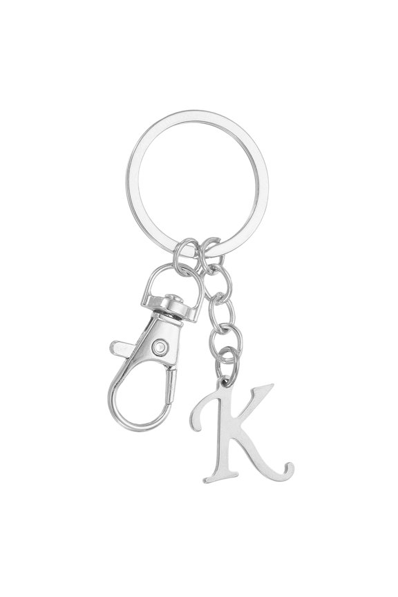 Initial Letter Key Chains, Letter K Key Chain Key Chain Pendant Key Ring Bag Backpack Decor, Silver