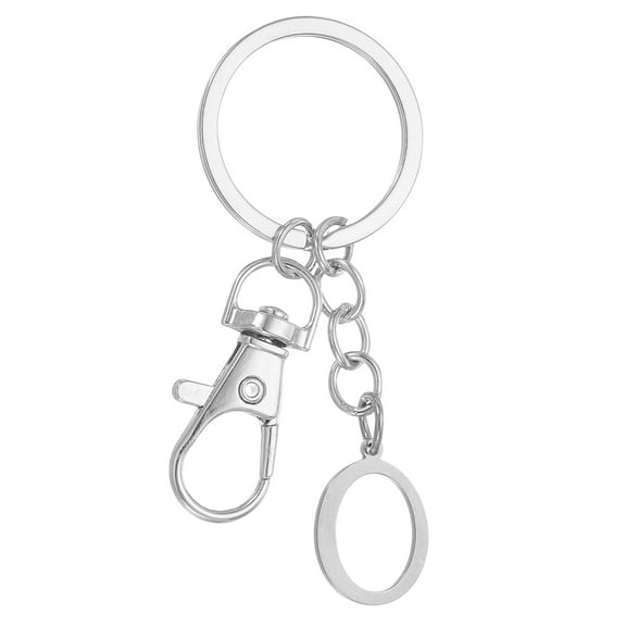 Uxcell Initial Letter Key Chains, Letter O Key Chain Key Chain Pendant Key Ring Bag Backpack Decor, Silver