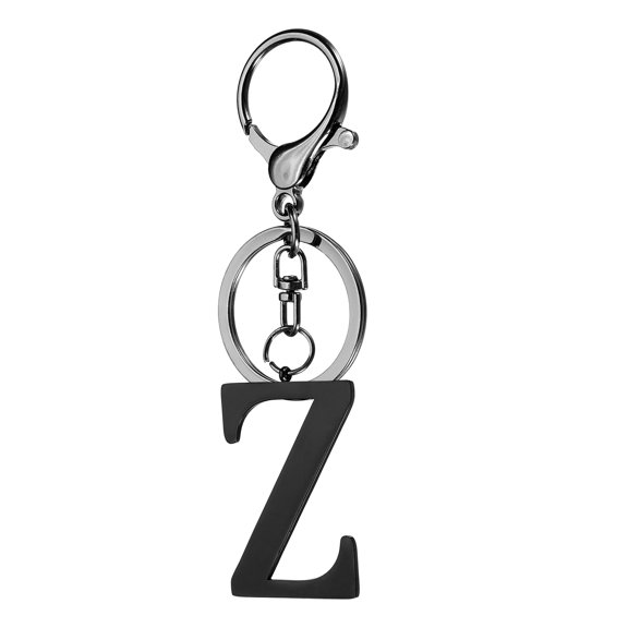 Uxcell Initial Letter Keychain, 1PCS Key Chain Stainless Steel, Black ( Letter Z)