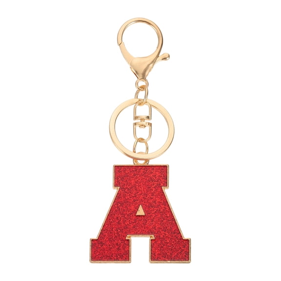 Uxcell Initial Letter Keychain, A-Z Alphabet Keyring Letter A Metal Key Chain for Women Girls Keys Handbags, Red
