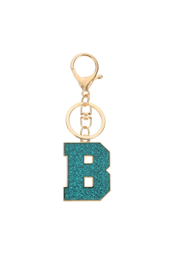 Initial Letter Keychain, A-Z Alphabet Keyring Letter B Metal Key Chain for Women Girls Keys Handbags, Blue