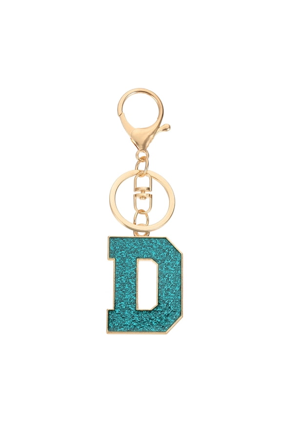 Initial Letter Keychain, A-Z Alphabet Keyring Letter D Metal Key Chain for Women Girls Keys Handbags, Blue