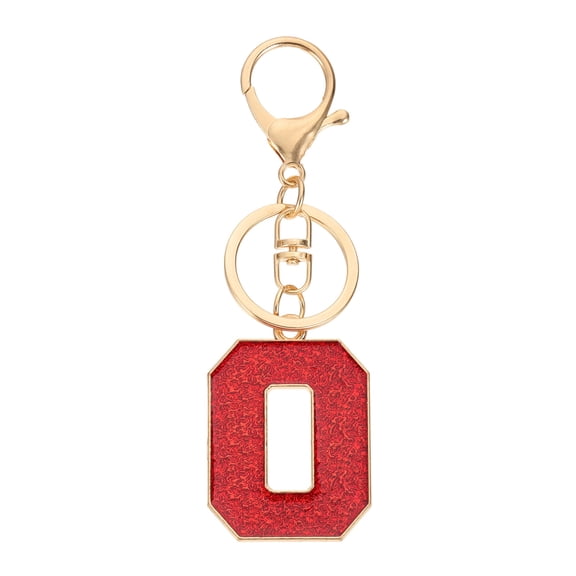 Uxcell Initial Letter Keychain, A-Z Alphabet Keyring Letter O Metal Key Chain for Women Girls Keys Handbags, Red
