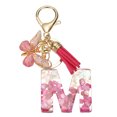thumbnail image 1 of Uxcell Initial Letter Keychain, Cute Tassel Butterfly Keychain Letter Keychain Charm for Women Girls Key Purse Handbag Letter-M Rose Red, 1 of 7