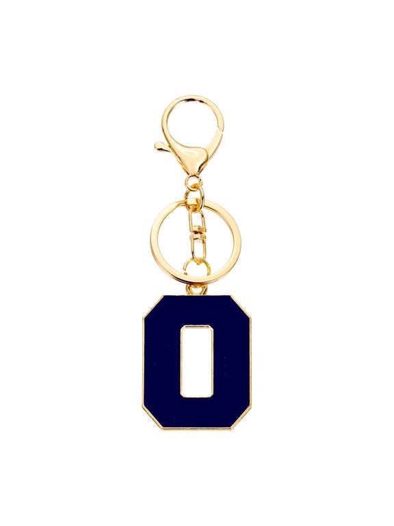 Initial Letter Keychain, Black A-Z Alphabet Keyring A-Z Letter, Personalized Metal Key Chain for Women Men Gift Purse Handbags Car Key Rings (O)