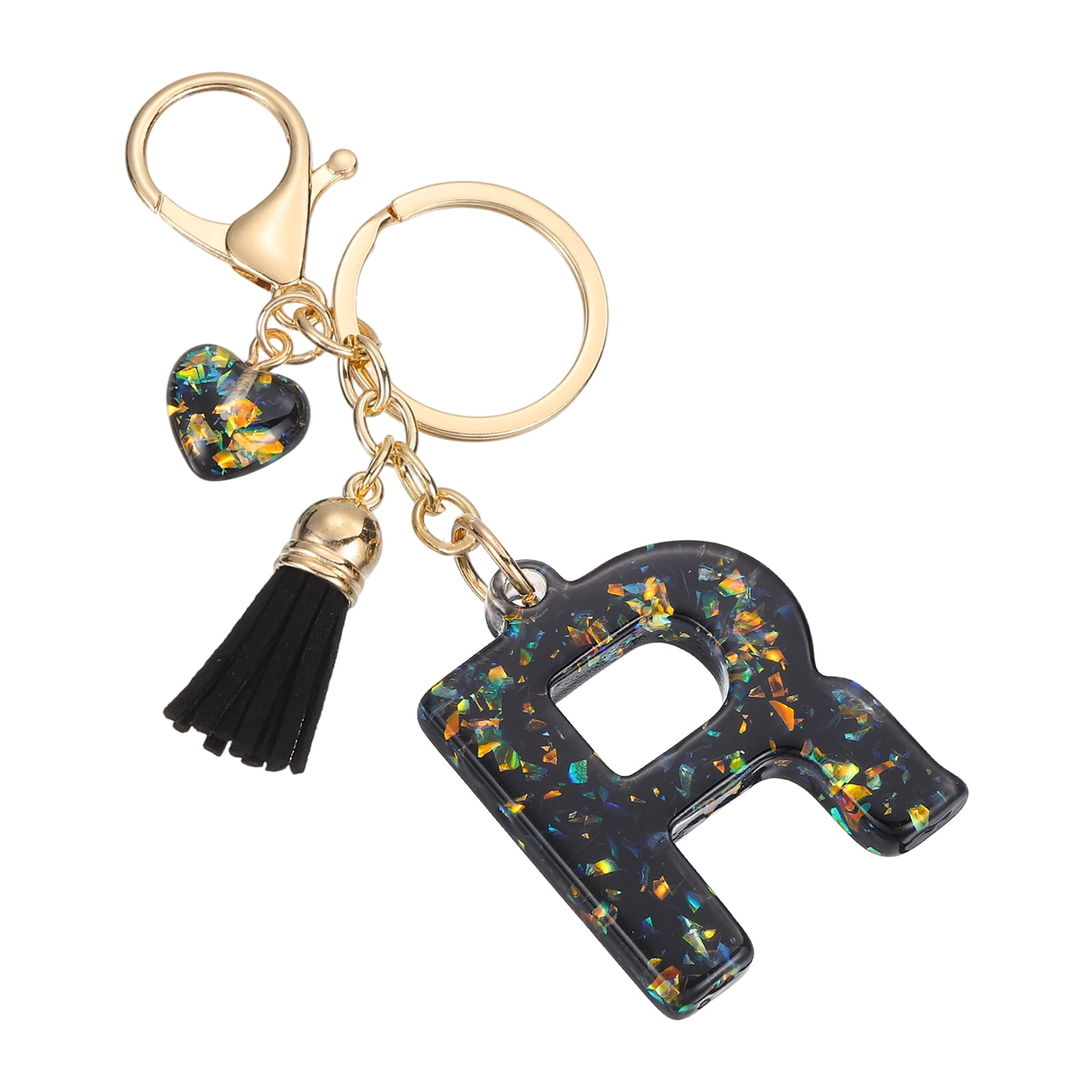 Uxcell Initial Letter Keychain, Cute Letter-R Keychains Women Sparkly ...