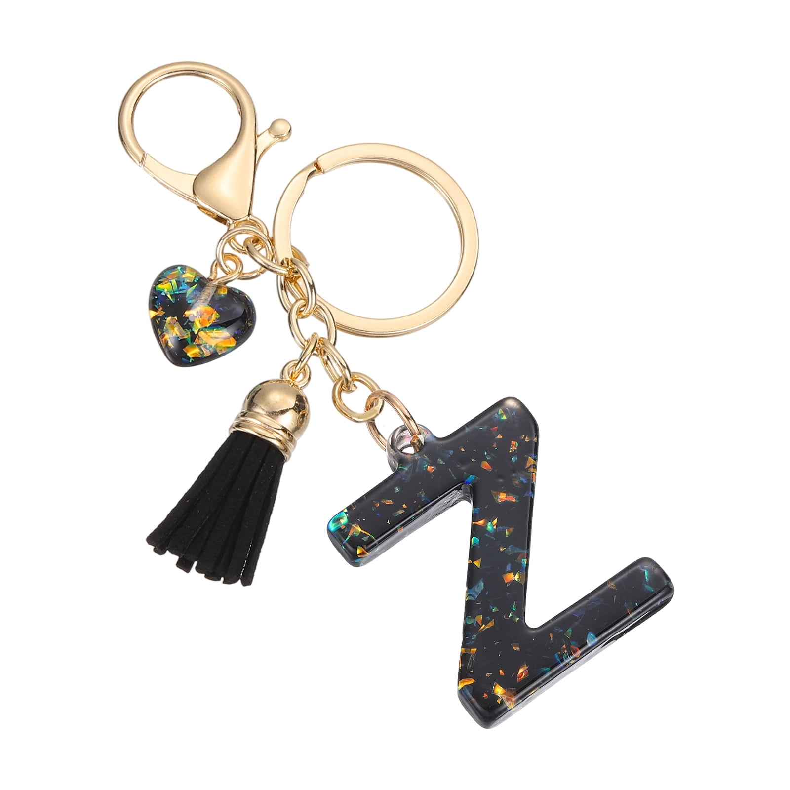 Uxcell Initial Letter Keychain, Cute Letter-Z Keychains Women Sparkly ...