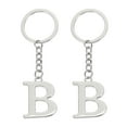 thumbnail image 1 of Uxcell Initial Letter Keychain Letter A-Z Keychain Alphabet B Pendant Key Ring for Backpack Purse Bag, Silver 2Pcs, 1 of 7