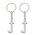 thumbnail image 1 of Uxcell Initial Letter Keychain Letter A-Z Keychain Alphabet J Pendant Key Ring for Backpack Purse Bag, Silver 2Pcs, 1 of 7