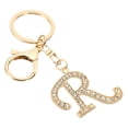 thumbnail image 1 of Uxcell Initial Letter Keychain, Letter R Charm with Crystal Diamonds for Bag Backpack DIY Craft, Gold Tone, 1 of 6