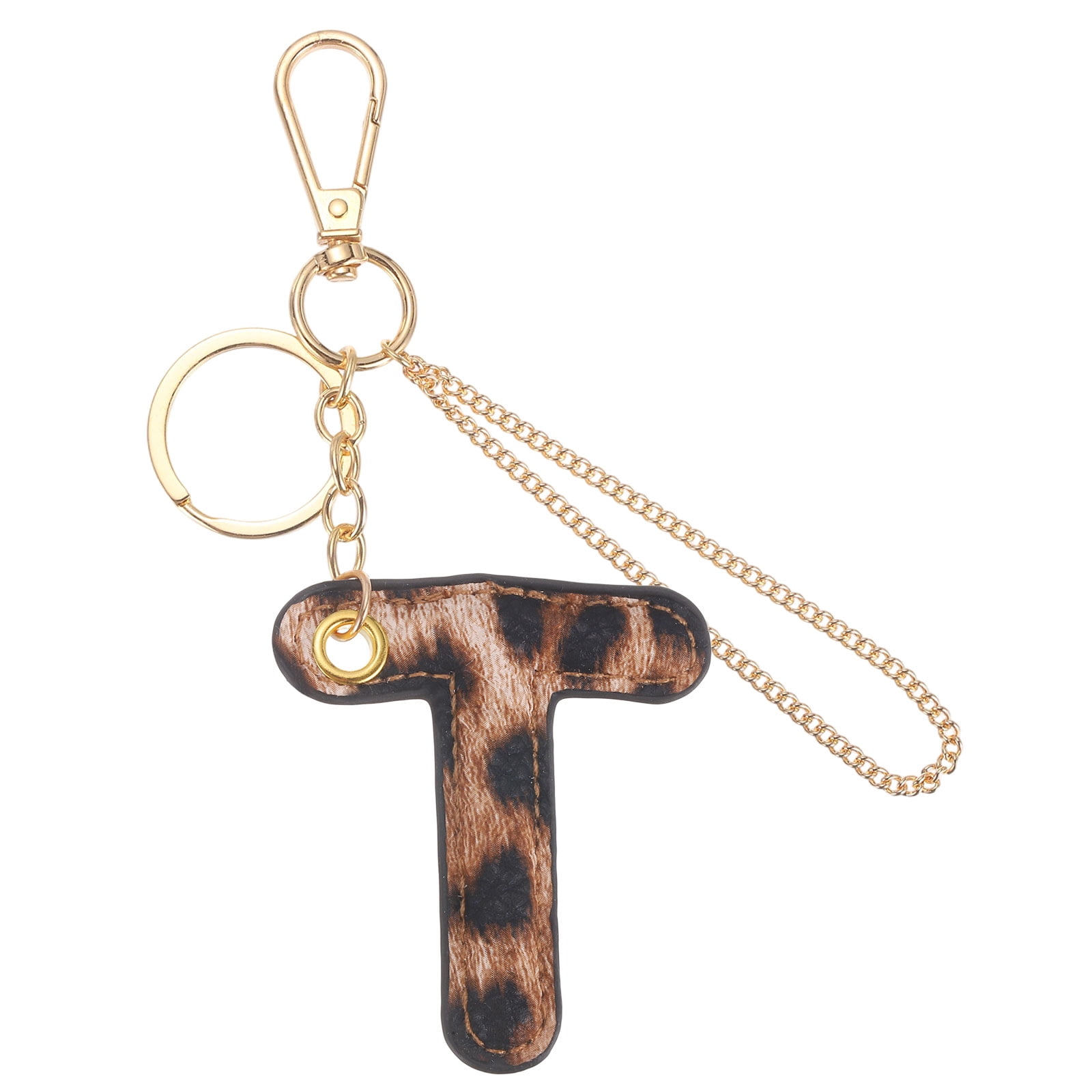 Uxcell Initial Letter Keychain (Letter T) - Leopard Alphabet Key Chain ...