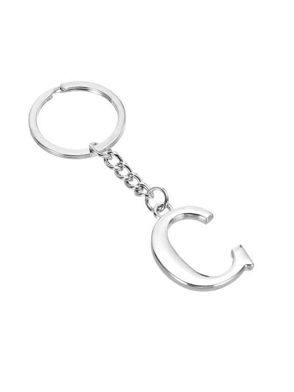 Initial Letter Keychain Metal Alphabet Pendant Key Chain Charm Letter C Key Accessories for Gift