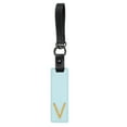 thumbnail image 1 of Uxcell Initial Letter Keychain, PU Leather Key Fob Cute Alphabet Keychain for Backpack Handbag Car Keys Sky Blue Letter V, 1 of 7