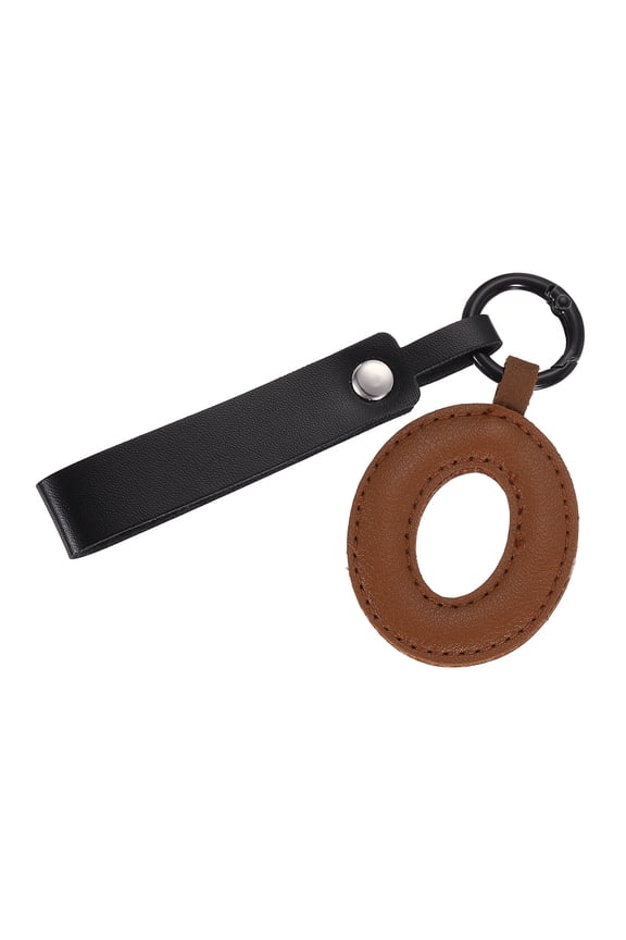 Initial Letter Keychain, PU Leather Letter-O Key Chains Women Cute Short Lanyard Bag Charm for Key Purse Handbags Backpacks Accessories Pendant Gifts, Brown