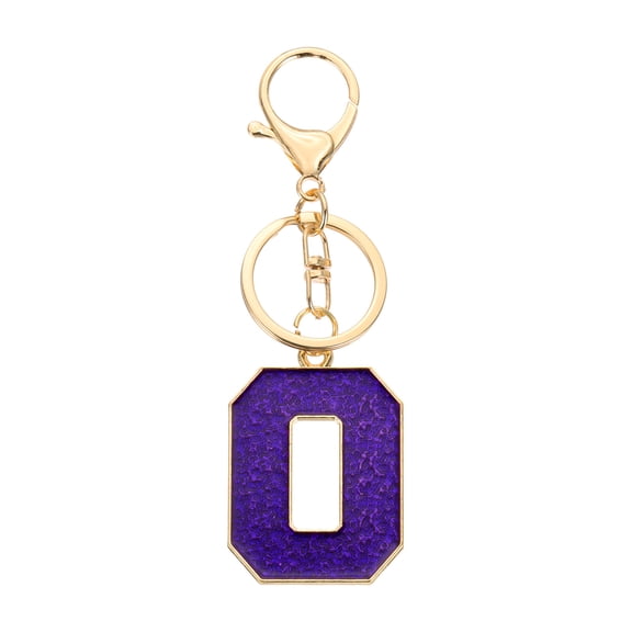 Uxcell Initial Letter Keychain, Purple A-Z Alphabet Keyring A-Z Letter, Personalized Metal Key Chain for Women Men Gift Purse Handbags Car Key Rings (O)